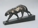 Panthère marchant by Maurice Prost, Epreuve en bronze à patine noire, fonte d'édition ancienne de Susse Frères, marque de fond, sold Nov 2010
