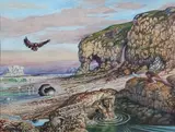 Paysage mythologique by Jim Leon, 1998, Aquarelle, gouache et crayon, sold Jun 2022