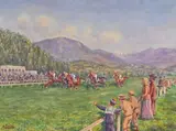 Une arrivée à Vigneta en 1912 by Mathieu Corizzi, Aquarelle sur papier, sold Jun 2022