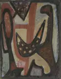Sans titre by Jean-Michel Atlan, 1950, Huile et pastel sur panneau d'isorel, sold May 2022