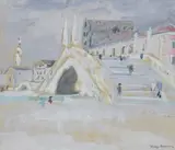 Paysage brumeux à Venise près du Ponte San Biaso delle Catene by Jacques Truphémus, Gouache, sold May 2022