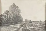 Carriole sur le chemin by Auguste Allongé, Crayon noir, sold May 2022