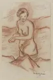 Baigneuse by Henri Manguin, Sanguine et mine graphite, sold May 2022