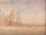 Orée du bois animée d'une bergère et ses vaches, circa 1868 by François-Auguste Ravier, Aquarelle sur papier signée des initiales à l'encre en bas à droite, sold May 2022