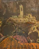 Toscane by Junji Yamashita, 1992, Pastel signé en bas à gauche, contresigné, sold May 2022