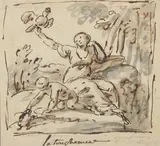 Allégorie du toucher by Joseph François Parrocel, Plume et encre brune sur traits de crayon noir, lavis gris, sold May 2022