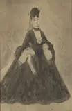 Elégante by Constantin Guys, Plume et encre brune sur traite de crayon noir, sold May 2022
