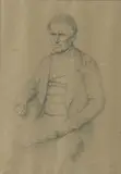 Portrait de Pierre Mongeot, arrière grand-père maternel de Henri Focillon by Victor-Louis Focillon, Crayon noir, sold May 2022
