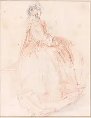 Étude de jeune fille lisant by Jacques-André Portail, Pierre noire et sanguine, sold Jun 2020