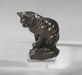 Chat by Antoine-Louis Barye, Bronze à patine brune, sold Jun 2020