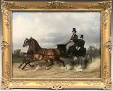 La promenade en calèche de monsieur Darcy by Louis Robert Heyrault, Toile, sold Jun 2020