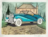 Rolls Royce bleu, 1937-1985 by Bernard Buffet, Lithographie en couleurs sur vélin d'Arches, sold Dec 2019