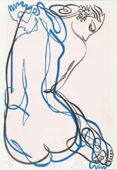 Étude de nu (fond rose) by Jean Negulesco, Lithographie en couleurs, sold Dec 2019