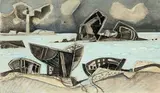 Barques sur la mer by Georges Dayez, Aquarelle et encre, sold Dec 2019