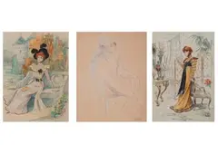 Orientale by André Sinet, Crayon et pastel sur papier, sold Jul 2019