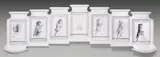 L'histoire du Membre by Claude Verlinde, Panneau décoratif en bois peint présentant sept dessins au crayon Chaque dessin est signé, sold Oct 2011