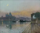 Venise by Joseph Clavel Dit Iwill, Pastel sur papier, sold Oct 2011
