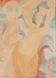 Deux femmes nues aux oies by Aly Ben Salem, 1943, Aquarelle sur traits de crayon sur papier, sold Nov 2019