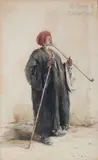 Le fumeur cairote by Max Rabes, 1891, Aquarelle, sold Jun 2019