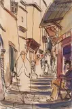 Femme dans la Casbah d’Alger by Charles Brouty, Aquarelle et encre, sold Jun 2019