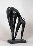 Double personnage by Anton Prinner, Epreuve en bronze à patine noire, sold Jun 2019