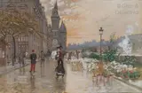 Le marché aux fleurs, quai de l’Horloge by Georges Stein, Gouache et aquarelle, sold Jun 2019