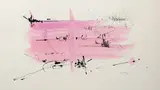 Sans titre by Georges Mathieu, 1958, Aquarelle rose et encre de chine, épreuve originale sur papier vélin torchon épais, sold Jun 2009