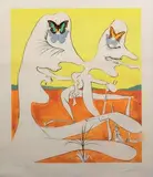 Papillon de l'anti-matière by Salvador Dalí, 1974, Pointe sèche en noir & lithographie en couleurs avec gaufrages, épreuve signée par l'artis, sold Mar 2009