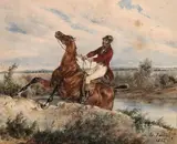 Etude de cavalier by Bernard-Édouard Swebach, Aquarelle, sold May 2007