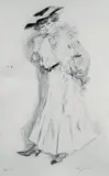 Portait de la Petite Rita en pied by Edgar Chahine, Crayon noir, sold May 2007