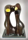 Liaison by Xavier Alvarez, Bronze à patine brune, n°3/6 Socle en marbre noir Ht :, sold May 2007