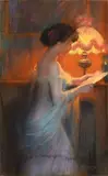 La lecture by Delphin Enjolras, Pastel sur toile, non fixé, non encadré (sur le châssis, tampon de fournisseur Bourgeois A, sold Mar 2024