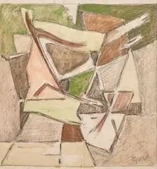 Composition, circa 1966 by Geer van Velde, Aquarelle et gouache, sold Mar 2024