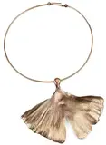 Feuille de "Gingko" Torque portant un grand pendentif en forme de feuille de gingko by Osa Scherdin, Bronze doré, sold Sep 2012