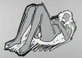 Monica reclining on back, knees up by Tom Wesselmann, 1990, Lithographie et linoleum, sold Sep 2012