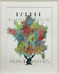 L'arbre de la fraternité by Michel Loeb, 1989, Aquarelle sur papier envoi, sold Sep 2012