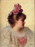Portrait d' élégante by Alfred Emile Leopold Stevens, Toile signée en bas à droite, sold Jun 2012