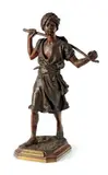 Arabe en marche by Émile Pinedo, Bronze à patine médaille, sold Jun 2012