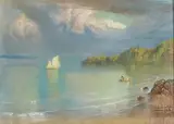 Bord de plage by Menelas Michel Simonidy, 1905, Pastel, sold Feb 2023
