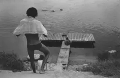 “La baignade de juillet”, Saint Thibault - sur- Loire by Christian Louis, 1988, Tirage argentique d’époque sur papier baryté, légende manuscrite et cachet du photographe, sold Oct 2026
