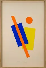 Composition géométrique by Albert Chubac, 1980, Collage signé et numéroté, sold Jun 2022