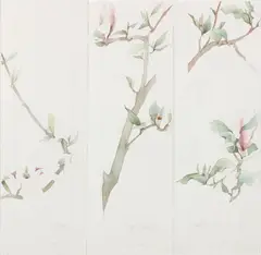 Magnolia (03962 /03963 /03964) by Robert William Sinclair, 1980, mixed media (triptych), sold Jul 2019
