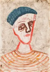 Myself in Blue Beret by Milton Avery, 1951, oil on paper, sold Nov 2018