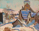 The Church at St. Tite des Caps by A. Y. Jackson, oil on board, sold Nov 2018