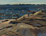 At Go Home Bay by A. Y. Jackson, oil on panel, sold Nov 2018