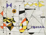 Offshore Image by B. C. Binning, 1957, oil on burlap on board, sold May 2018