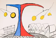 Happy City by Alexander Calder, 1971, gouache on paper, sold Nov 2018