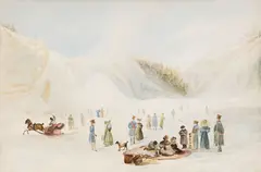 The Cone of Montmorency - Canada by James Pattison Cockburn, watercolour on card, sold Nov 2018
