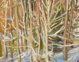 Winter Forest Scene by A. Y. Jackson, oil on board, sold Oct 2018