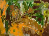Queues de violons, sauce moutarde by Pierre Gauvreau, acrylic on paper, sold Sep 2018